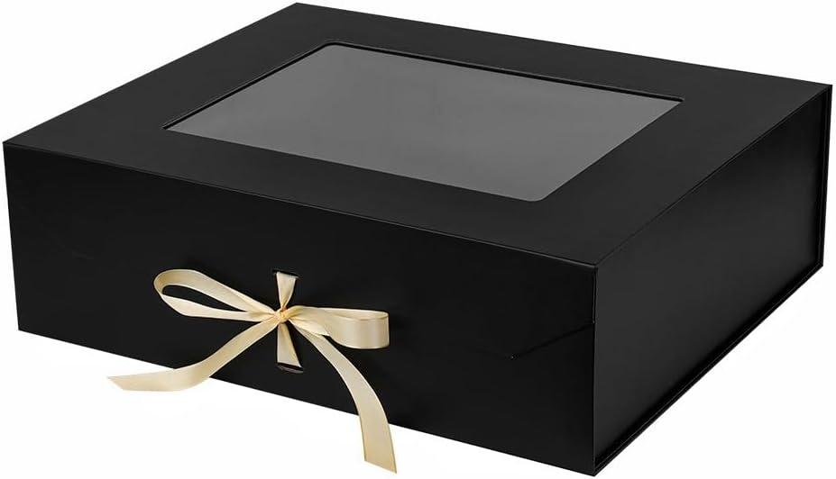 Black Extra Large Gift Box 19x6x6 Inches with Magnetic Lid, 1 Count