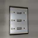 Amerelle Filigree Triple Toggle Cast Metal Wallplate in Antique Brass
