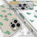 Compatible for iPhone 15 Pro Cases with Design, Cute Transparent Phone Case for Women Girls Girly with Heavy Duty Protective Bumper (Clear Dinosaurs)