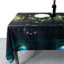 Cheerland Pirate Party Tablecloth Skull Treasure Tableware Skeleton Caribbean Pirates Ship Dock Backdrop for Halloween Decorations Home Decor Costume Birthday Party Supplies 9x5 Ft