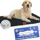 AMERICAN KENNEL CLUB Orthopedic Memory Foam Dog Crate Bed, Egg Crate Foam, Washable Cover, Non-Skid Bottom, Relieves Joint Pain, Breathable, Durable, 42x27 Black