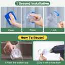ANDGOO 4 Pack Large Suction Cup Hooks for Door Wreaths, Wreath Hangers for Front Door, Glass, Window, Shower, Upgraded 1.9" Diameter Wreath Holder, No Tools, No Damage, Holds Up to 22 lbs