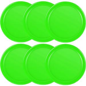 Coopay 3 1/4 Inches Air Hockey Pucks 6 Pack Full Size Heavy Replacement Pucks for Game Tables Equipment Accessories (Green)