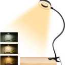 Dpower Clip on Light Reading Lights, 48 LED USB Desk Lamp with 3 Color Modes 10 Brightness, Eye Protection Book Clamp Light, 360 Flexible Gooseneck Clamp Lamp for Desk Headboard Video Conferencing