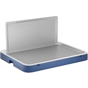 Indoor Dog Potty Tray with High Wall, 25.59"X19.69" Pee Pad Holder, Dogs Litter Box, Mesh Training Toilet for Puppy and Small Size Dog, Housebreaking Supplies, Pet Products (Blue)