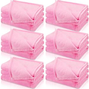 SmoothNovelty 6 Pcs Fleece Throw Blanket Bulk for Kids Soft Plush Flannel Throw for Kids Girl Sleepover Slumber Night Galentine's Party Bed Couch(Pink,51 x 71 Inch)