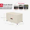 Porch Shield Patio Fire Pit Cover - Waterproof 600D Outdoor Rectangular Fire Table Cover Deck Box Protector - 58 x 36 inch, Beige