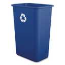 Boardwalk Recycling Bin, 10 Gallon Tall Trash Can, Blue Plastic, Indoor, Easy-to-Clean, 20.5" High, Great for Office Or Kitchen Use, Made in The USA