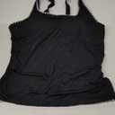 Aqua Eve Tankini Tops for Women Swimwear Top Only Tummy Control Bathing Suit Top No Bottom ((X-Large, Black 02)