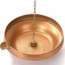 Rain Chain Anchoring Basin, Hand Hammered Bowl for Rain Chain Downspout Gutters, Rain Chain Anchor with S-Hook, Heavy Duty Metal Rain Chain Basin of Chain Display for Outdoor, 12.9" Diameter, 4" High (Antique Copper)