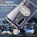 for Samsung Galaxy A17/A26 5G 2024 Phone Case with Screen Protector 360 Rotatable Ring Holder Kickstand/Stand [Non Yellowing] Transparent 4 Corners Shockproof Protective Cover Case - Crystal Clear