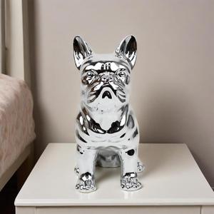 French Bulldog Statue Silver Electroplated - 8.6" H Elegant Dog Decor Sculpture for Home Dcor, Modern Bulldog Figurine Pet Lover Gift, Indoor Decorative Statue French Bulldog Statue Silver Electroplated - 8.6" H Elegant Dog Decor Sculpture for Home Dcor, Modern Bulldog Figurine Pet Lover Gift, Indoor Decorative Statue