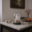 3 x Halloween Decorations Indoor, Ghost Decor Lighted Ghost in Plastic Dome Cloche, Halloween Decor Cute Spooky Ghost Decor for Tabletop Mantel Display