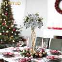 2 Pcs Versatile Metal Flower Arrangement & Candle Holder Stand Set for Wedding Party Dinner Centerpiece Event Restaurant Hotel Decoration (Gold, 2 x M)