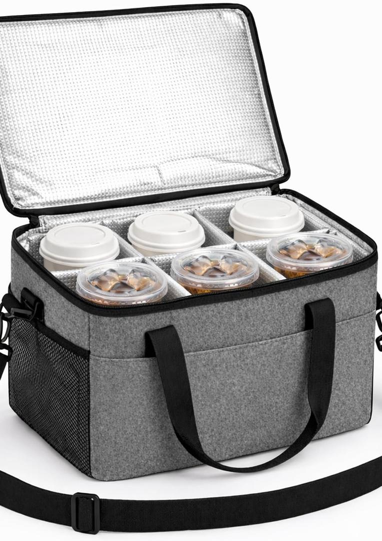 6 Cup Portable Drink Carrier Suitable for Doordash Accessories Grubhub Postmates Drivers, Reusable Cup Holder Carrier with Handle,Perfect for Plastic Drink Holder take Out Carriers for delivery