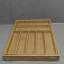 Purawood Bamboo Drawer Organizer - Expandable Silverware Organizer & Utensil Drawer Organizer, Cutlery Tray with Dividers, 7-9 Slots- Kitchen Organizer for Utensils & Flatware (Natural)