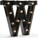 Light Up Black Alphabet Marquee Letters Sign LED Marquee Number Lights Sign for Night Light Home Bar Christmas Lamp Birthday Party Wedding Decoration W