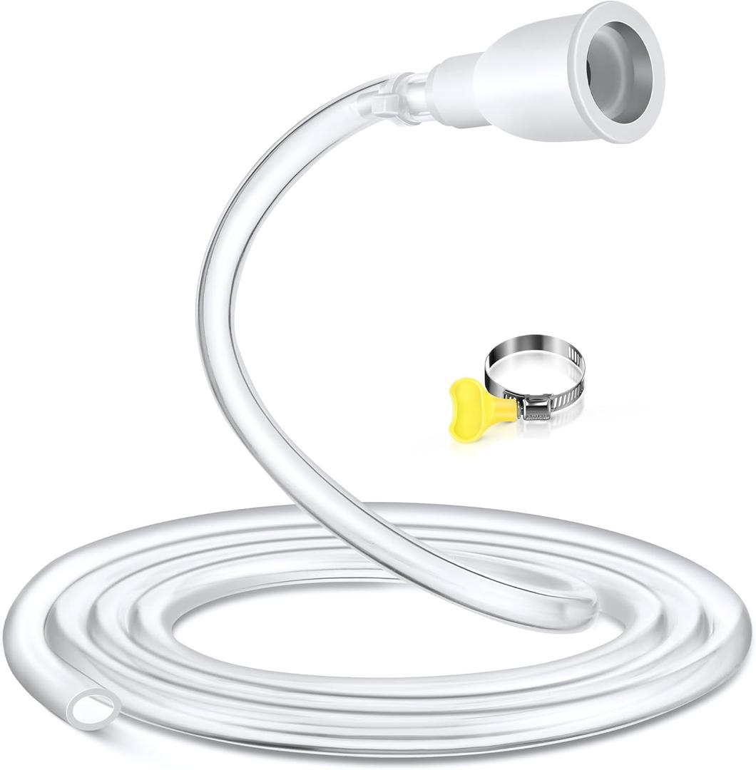 Frienda Faucet Adapter Hose Attachment for Sink, 8Ft PVC Tube with Adjustable Faucet Connector, Hose Clamp, Zip Tie, Portable Water Transfer Accessories for Sink, Bucket, Outdoor Clean