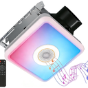Consciot 160CFM Bathroom Exhaust Fan with Light and Bluetooth Speaker, 7 RGB Light & Music Sync Mode, 1500Lm 3000K/4000K/5000K Light, Nightlight, Remote Control, Quiet 1.0 Sone Ventilation Fan