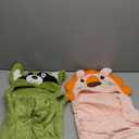 2-Pack Animal Hooded Bath Towels for Babies & Kids 0-6 Years, 50x32 Inch Ultra Soft Coral Fleece Baby Towel Set, Super Absorbent, Bath Time Essentials with Cute Animal Ears, Gift Ready