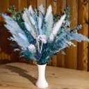 Pampas Grass Decor Dried Flowers with Blue Pampas Grass Boho Floral Arrangements for Home Office Wedding Centerpieces Rustic Blue Flowers Decor