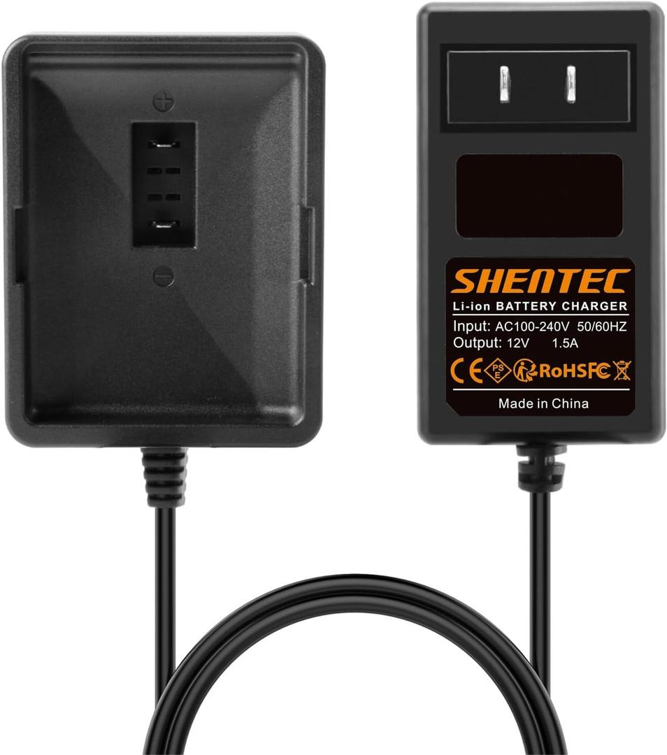 Shentec 12V Li-Ion Charger Compatible with RYOBI CB120L CB121L BPL-1220 L1212R CD100 130503001 130503005 C123D Pod Style Battery (Not for Ni-MH/Ni-Cd Battery)