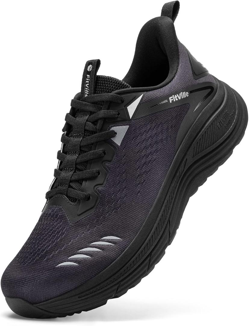 FitVille Extra Wide Shoes for Men Breathable for Gym Athletic Workout Cross Training Running, Max Cushion Wide Width Shoes for Men with Arch Support, US 9