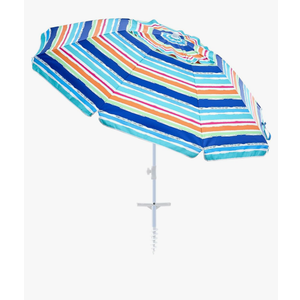 Outdoor Umbrella - Sun Protection, Rain Resistant, Windproof with Manual Open-Close Feature - Ideal for Beach, Camping, and Picnics 6.5 Ft