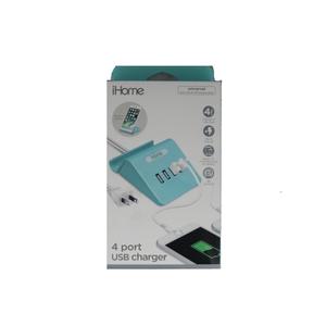 iHome Universal 4 Port USB Charger + Stand NIB Rapid Charge Black