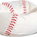 Big Joe Sports Ball Bean Bag Chair, Baseball Plush, Soft Polyester, 2.5 feet (Single)