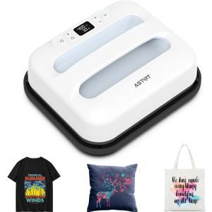 ARTeefy Heat Press Machine 12" x 10", Portable Digital Easy Press for T-Shirts, Sublimation and HTV Vinyl, Includes Free Premium Teflon Sheet, White