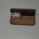 Key Holder Wall Mount, Solid Wood Key Holder for Wall with 4 Brass Hooks & Hidden Magnets, 15 Incline Hooks & Grooved Design to Prevent Slipping, Vintage Brown Key Hanger