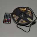 Monster 13.1ft Color Flow Multi-Color LED Light Strip, Indoor, Fun Flash Mode, Remote Control, Dimmable, Self Adhesive, Timer, 120 RGB+IC LEDs, USB Powered, Multi-White, Sound Reactive