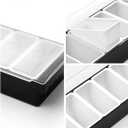 Ice Chilled Serving Tray Condiment Pots 6 Compartment Condiment Server Caddy (6 Compartments)