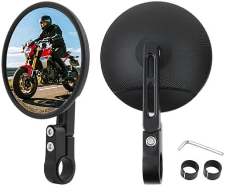 DREAMIZER Motorcycle Bar End Mirror Fits 22mm 25mm Handlebars, Round Mirrors 360° Rotatable Rear View Side Mirror Compatible with Most Motorcycles, E-bike, Scooters, ATV, UTV etc DREAMIZER Motorcycle Bar End Mirror Fits 22mm 25mm Handlebars, Round Mirrors 360° Rotatable Rear View Side Mirror Compatible with Most Motorcycles, E-bike, Scooters, ATV, UTV etc