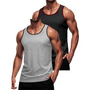 Men's Workout Tank Top Casual Soft Sleeveless Gym Muscle Shirts Bodybuilding Tee (XXL)