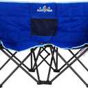 SUNNYFEEL Kids Folding Double Camping Chair, Portable Kids Camping Chairs 2 Seat Chair, Blue Padded Foldable Lawn Chairs with Cup Holder for Beach/Outdoor/Travel/Picnic, Foldable Camp Chairs 2 Person, Large