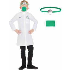 fun shack Kids Dentist Costume, Dentist Outfit for Boys and Girls, Fun Dental Role Play Dress-Up for Children (Small, White)