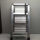 XinSunho 3 Step Ladder, Retractable Handgrip Folding Step Stool Ladders with Anti-Slip Wide Pedal, Aluminum 3 Steps, 330lbs Safety Household Ladder (Silver)