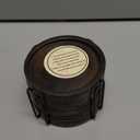 SAMHITA Mango Wood Coasters for Drinks with Iron Holder Stand Set of 5 for Drinking Glasses, Tabletop Protection for Any Table Type