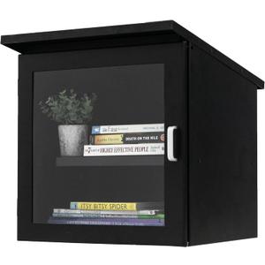 Ilyapa Outdoor Library Book Box - Free Literature Exchange Kit for Outside - Black Powder Coated Steel - with Easy 4x4 Post Mount - 16x14x17 Inch