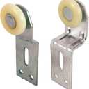 Prime-Line N 7532 Sliding Closet Door Roller Kit, 1 in. Wheel Diameter, Convex (Round) Edge Plastic, Stamped Steel Construction, Includes 1/4 and 3/4 in. Offset Pairs (2 Pack)