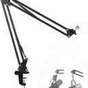 SM7B and MV7 Boom Arm, Heavy Duty Mic Arm Desk Mount Adjustable Suspension Mic Stand Compatible with Shure SM7B and Shure MV7 Vocal Dynamic Microphone