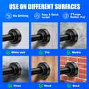 Ausemku Shower Curtain Rod - 32-104 Inch Rustproof Tension Rod, Non-Slip Spring Design, No Drilling Adjustable Curtain Rod for Bathroom, Kitchen, and ClosetBlack