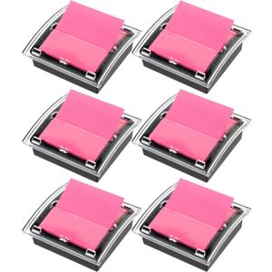 Mr. Pen- Pop Up Note Dispenser, 3" x 3", 5 Pack, Black Base, Clear Top, Sticky Note Dispenser, Sticky Note Holder for Desk