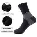 GLENMEARL Womens Crew Work Cotton Socks,Thick Padded Cushioned Warm Calf Boot Socks 5-Pack,Moisture Wicking Athletic for Hiking Running Cycling Workout Walking Sports Travel Gym Black Size 7-9