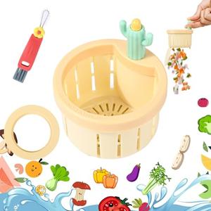 Upgraded Automatic Pressing Sink Filter, Cactus Sink Strainer, Kitchen Waste Collector Filter, Kitchen Accessories Sink Drain Stopper, and Cleaning Brush (1, Yellow)