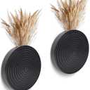 Set of 2 Wall Planter for Indoor Plants, Boho Wall Decor for Living Room, Bathroom,Hanging Planter for Artificial Flower Plants(Black)