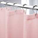 AmazerBath Waffle Shower Curtain, Blush Pink Fabric Long With Waffle Weave, Heavy Duty Hotel Quality for Bathroom, 72 x 78 Inches