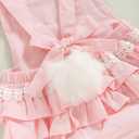 Toddler Baby Girl Easter Outfit Sister Mathing Clothes Bunny Romper/Dress Bodysuit with Rabbit Ear Tail Summer Clothes (6-12 Months)